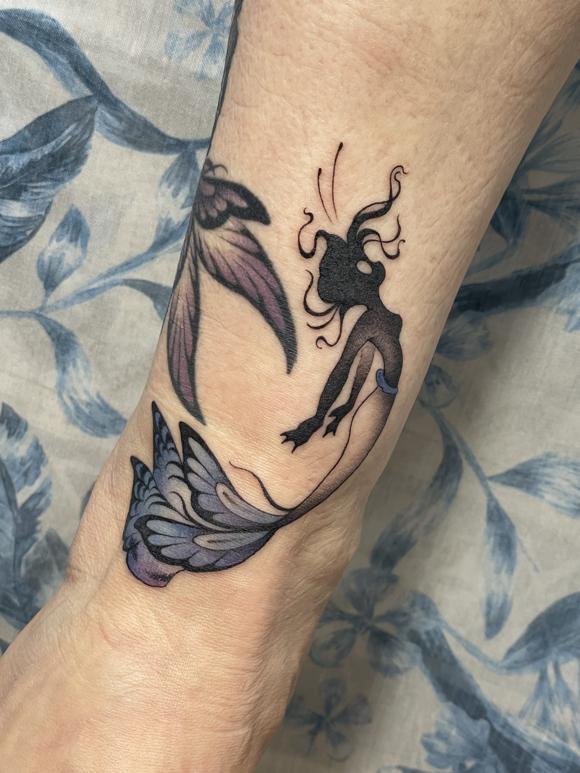 Tatouage, tatouage couleur, tatouage kawaï, kawaï, tatouage floral