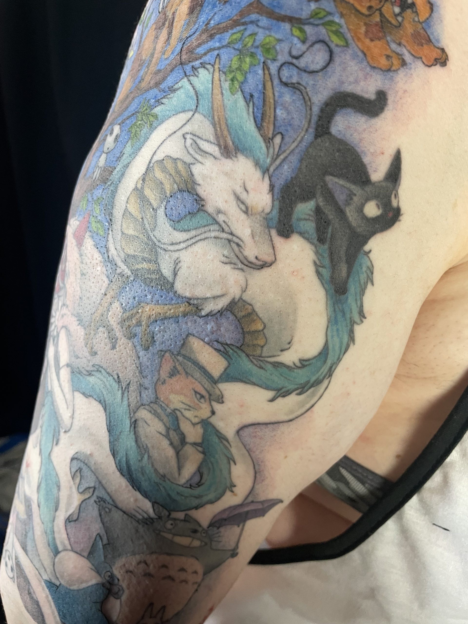 Tatouage, tatouage couleur, tatouage kawaï, kawaï, tatouage floral