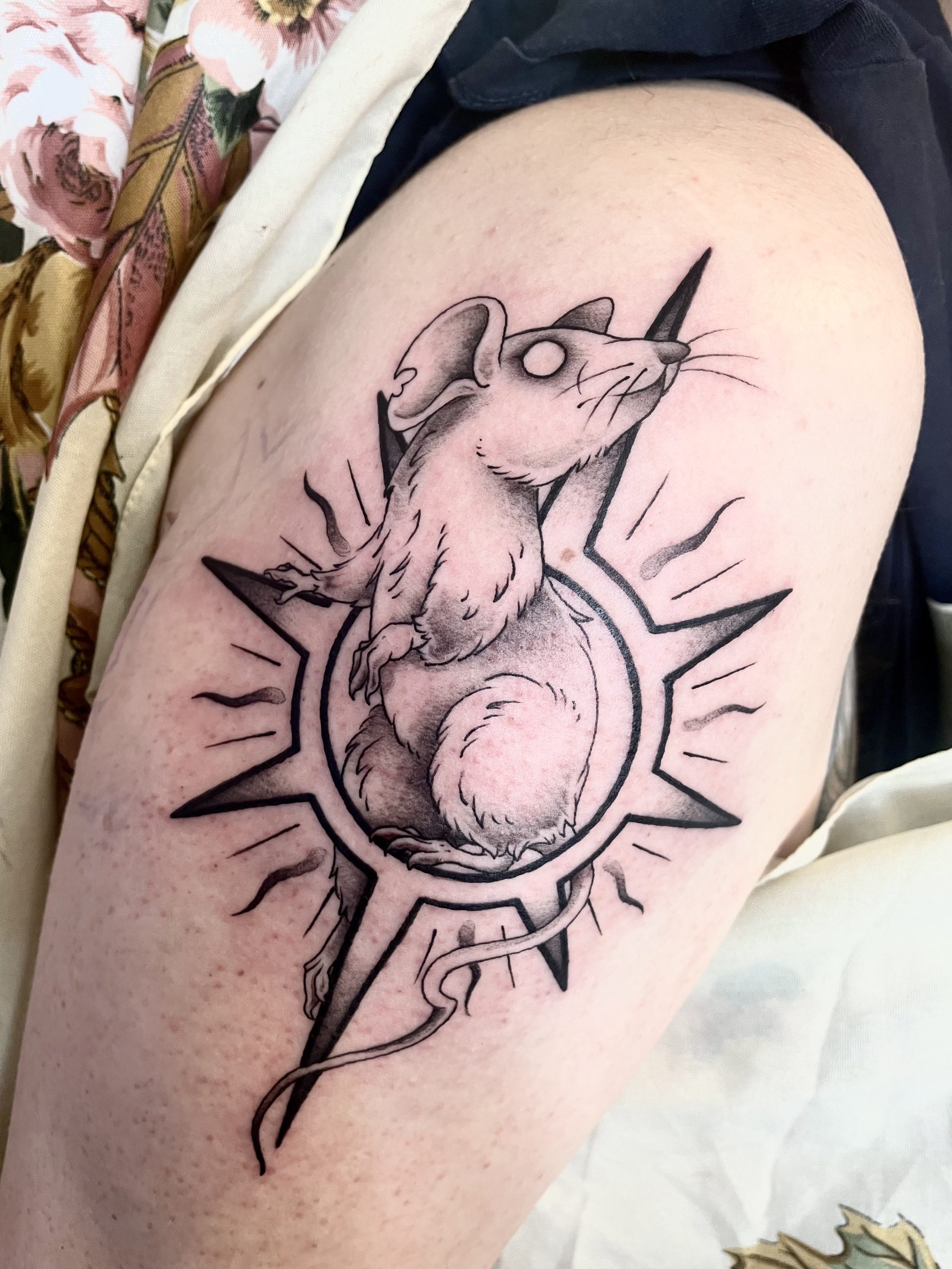 Tatouage, tatouage couleur, tatouage kawaï, kawaï, tatouage floral