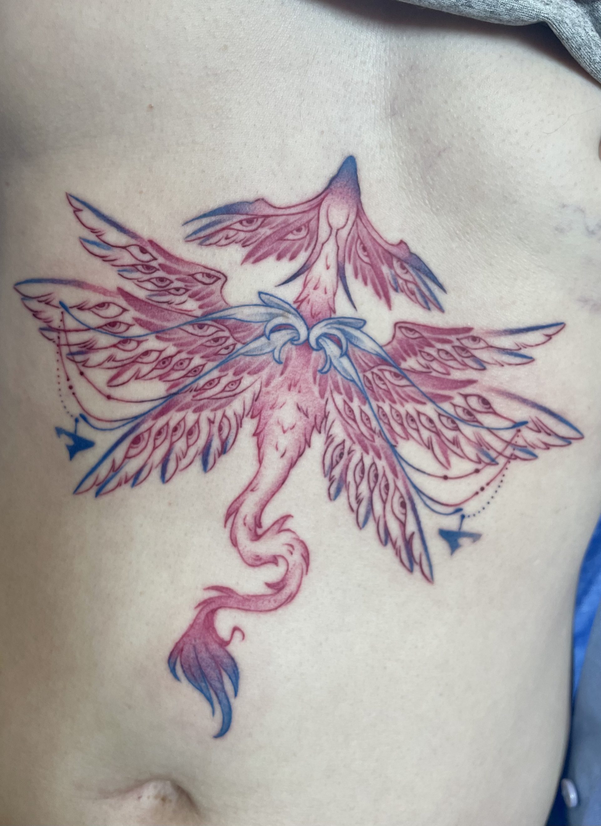 Tatouage, tatouage couleur, tatouage kawaï, kawaï, tatouage floral