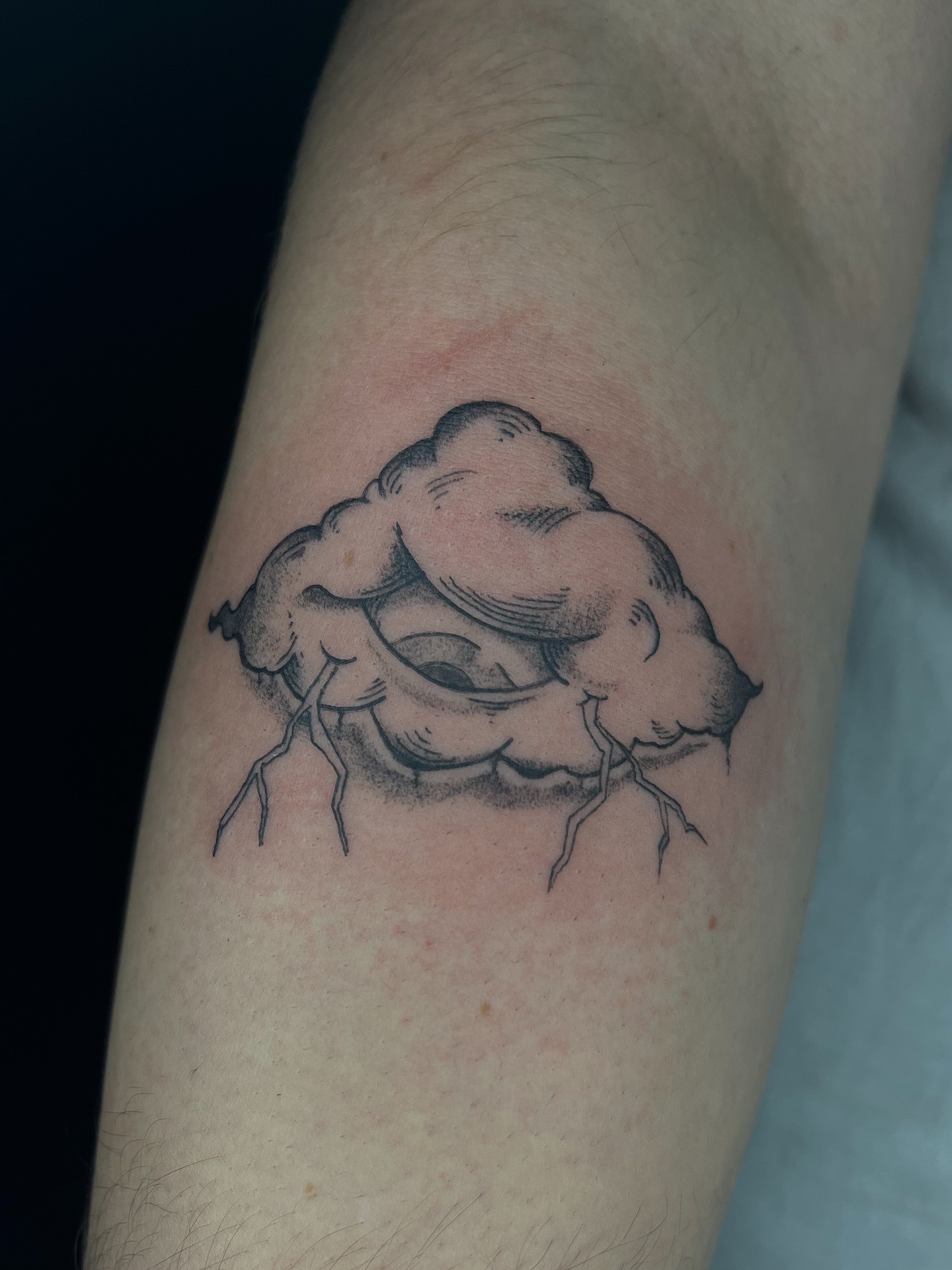 nuage, gravure, tempête