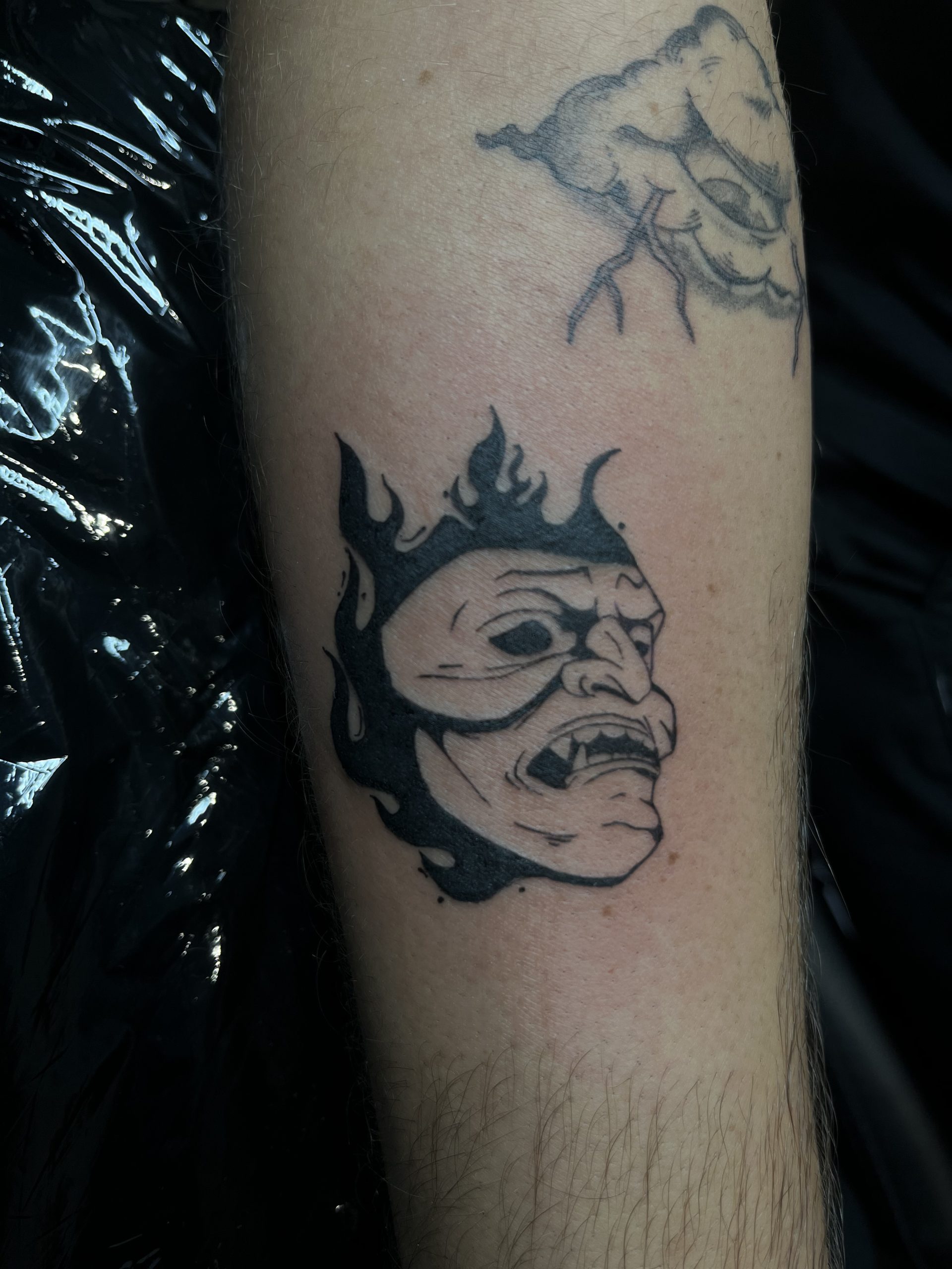 masque oni, gravure, blackwork, japon