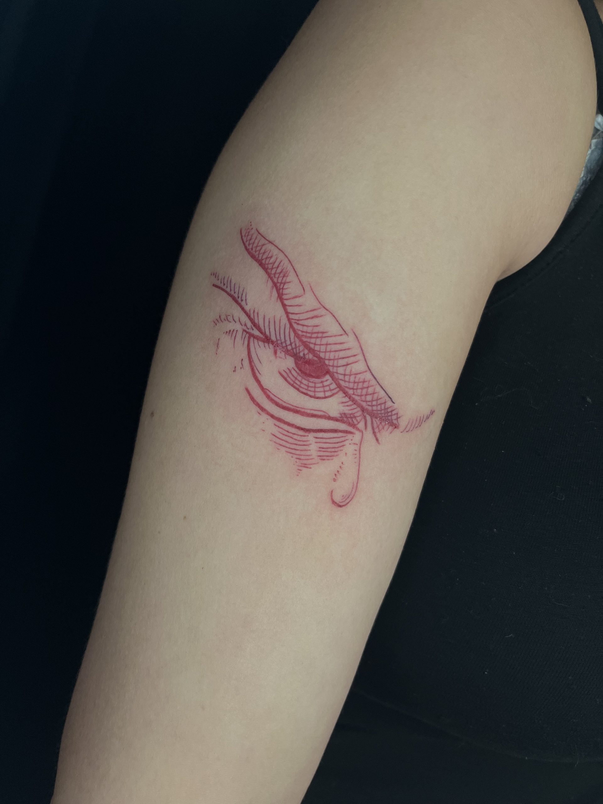 oeil, gravure, tatouage couleur, Lucifer